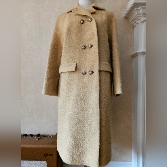 Himelhoch's Detroit Jackets & Blazers - Vintage Detroit Himelhoch's 1960s Wool bouclé swing coat-Size Small